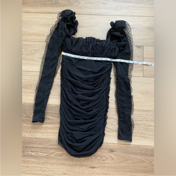 House of CB Elegant Black Long Sleeve Mini Dress Size S - Picture 7 of 12